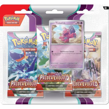 Pokémon TCG: Paldea Evolved - блістер з 3 упаковок (Tinkatink) 1673273 фото