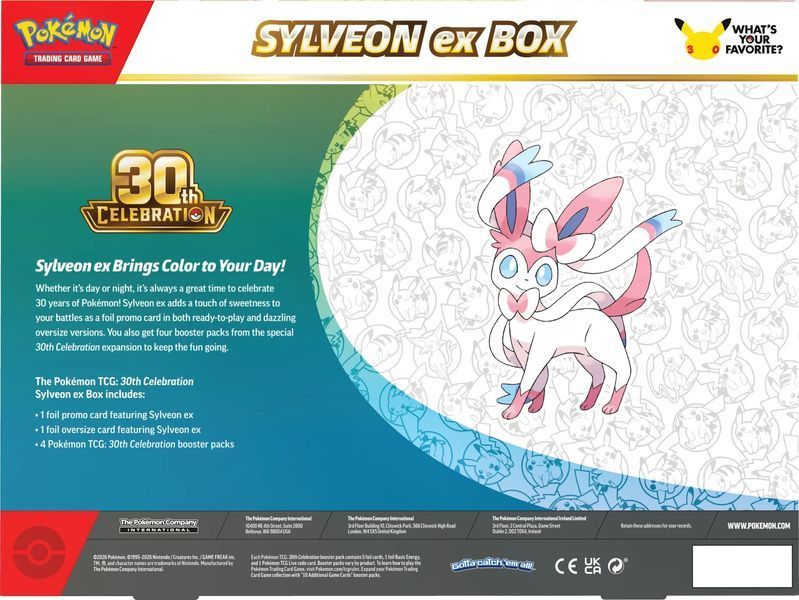 Pok&eacute;mon TCG: 30th Celebration Pok&eacute;mon ex Box&mdash;Sylveon ex & Greninja ex 930234932432435 фото