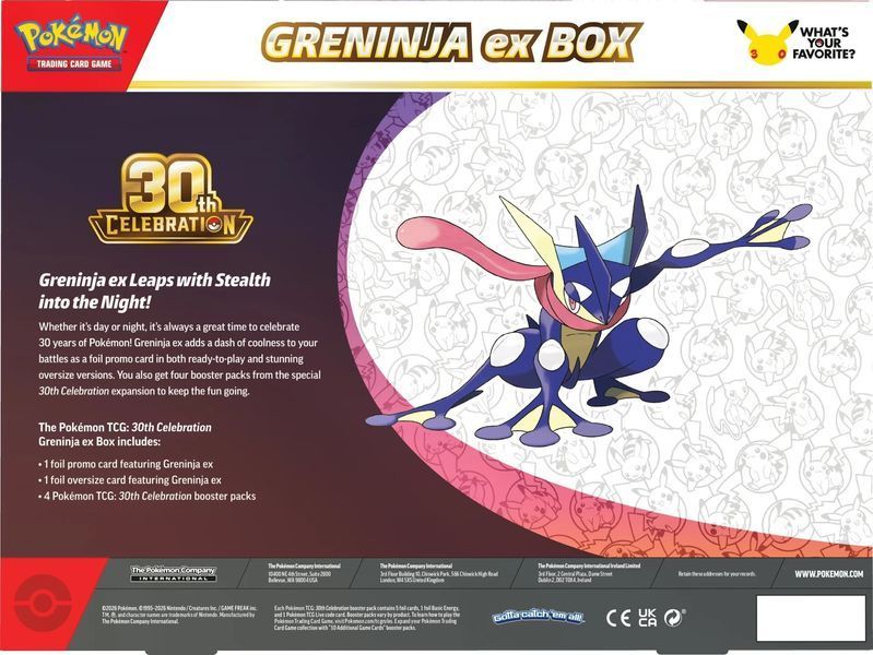 Pok&eacute;mon TCG: 30th Celebration Pok&eacute;mon ex Box&mdash;Sylveon ex & Greninja ex 930234932432435 фото