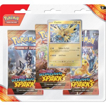 Pokémon TCG: Scarlet & Violet - Surging Sparks - 3 упаковки в блістері - Zapdos 2984650 фото