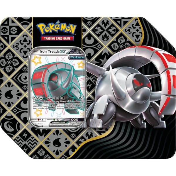 Pokemon TCG: Paldean Fates Tin XL- Iron Treads ex (5 бустерів) 3384744 фото