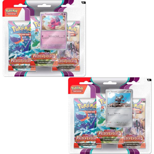 Pokémon TCG: Paldea Evolved - Paldea Evolved - 3 пакети блістерів (Tinkatink+Varoom) 1762395 фото