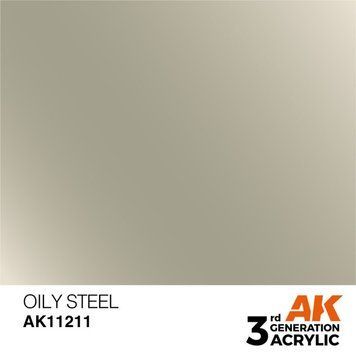 AK Interactive 3G Acrylic Oily Steel 17ml 2547465 фото