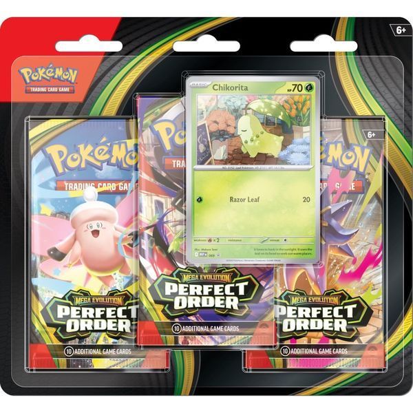 Pok&eacute;mon TCG: ME03 - Perfect Order - 3-Pack Blister - Chikorita 000121100256 фото