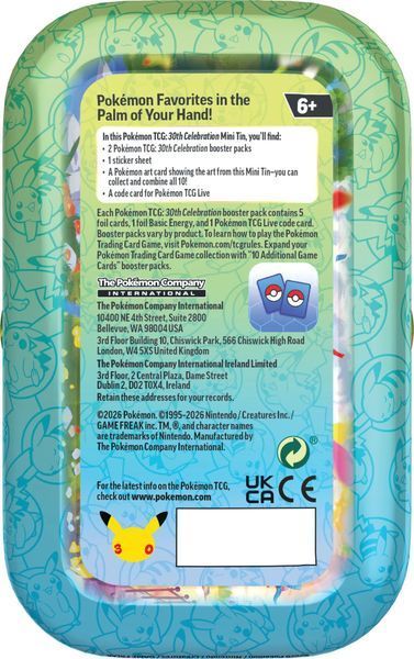 Pok&eacute;mon TCG: 30th Celebration Mini Tin 887302955611223 фото