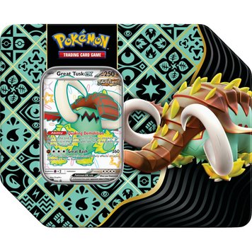 Pokemon TCG: Paldean Fates Tin XL - Great Tusk ex (5 бустерів) 3216545 фото