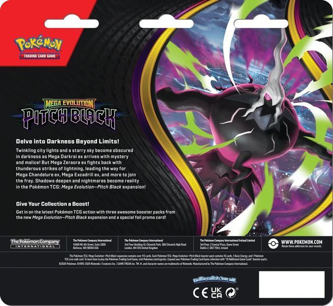 Pok&eacute;mon TCG: Mega Evolution - Pitch Black 3-Pack Blisters blister3 фото