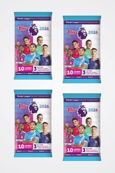 4-pack Premier League 2026 Topps Football Cards 5053307076464 фото