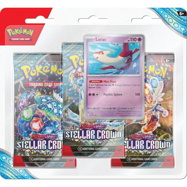 Pokémon TCG: Stellar Crown - блістер Latias з 3 упаковок 9275099 фото