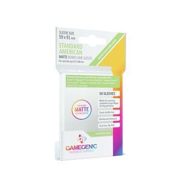 Gamegenic - MATTE Standard American-Sized Boardgame Sleeves 59 x 91 mm - Clear (50 Sleeves) 2845810 фото