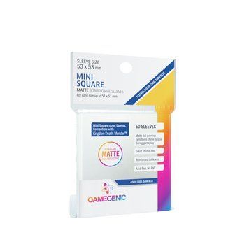 Gamegenic - MATTE Mini Square-Sized Sleeves 53 x 53 mm - Clear (50 Sleeves) 3271757 фото