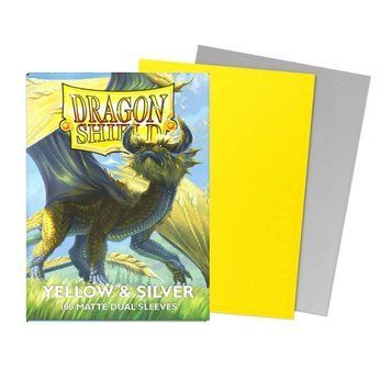 Dragon Shield Sleeves - Standard size - Matte Dual - Yellow & Silver (100 Sleeves) 1074829 фото