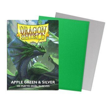 Dragon Shield Sleeves - Standard size - Matte Dual - Apple Green & Silver (100 Sleeves) 2359996 фото