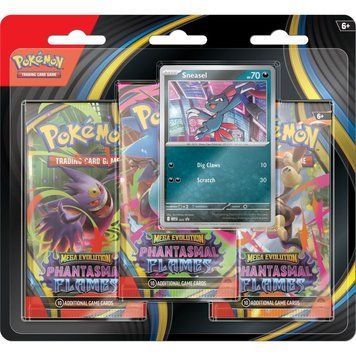 Pok&eacute;mon TCG: ME02 - Phantasmal Flames - 3-Pack Blister - Sneasel 2850522 фото