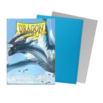 Dragon Shield Sleeves - Standard size - Matte Dual - Sky Blue & Silver (100 Sleeves) 2542961 фото