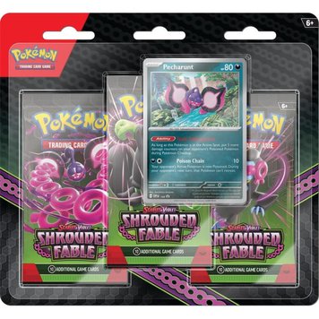 Pokemon TCG: Shrouded Fable - блістер з 3 упаковок - Pecharunt 3097214 фото