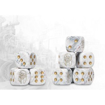 Conquest - City States Logo on Light Gray Marbled Dice with Gold Pips- 24 per pack 1422640 фото