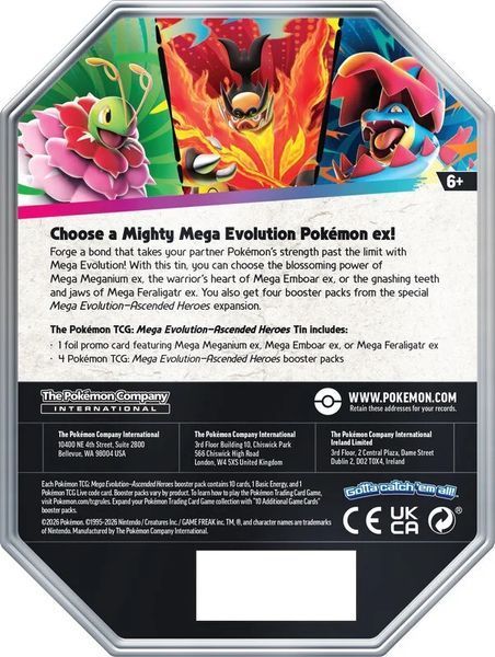 Ascended Heroes Mega Emboar ex Tin 84384835443438822 фото