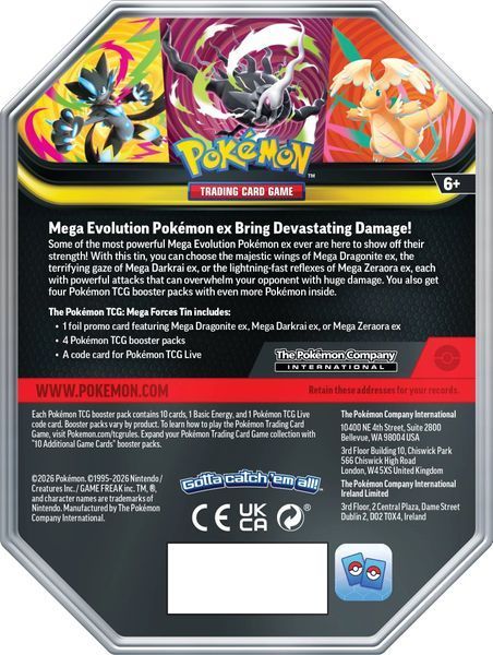 Mega Evolution Pok&eacute;mon Forces Dragonite ex Tin 2121238287348723е74378 фото