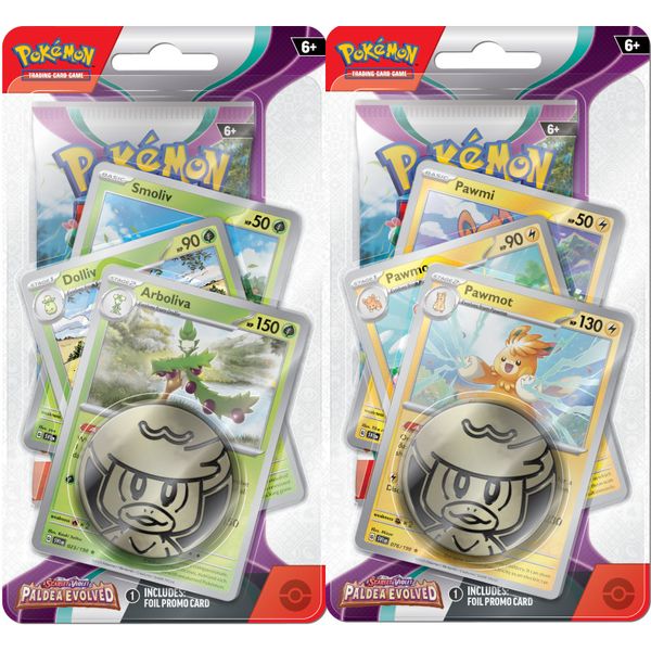 Pokémon TCG: Paldea Evolved - Premium Checklane Blister SET (Arboliva+Pawmot) 3188044 фото