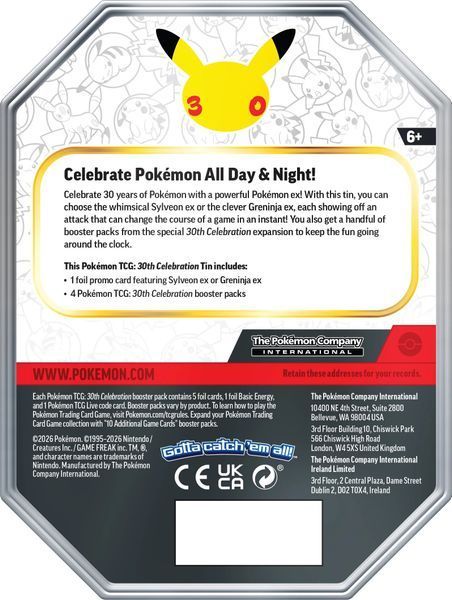Pok&eacute;mon TCG: 30th Celebration Tin 996556301302490 фото