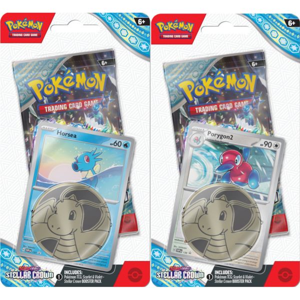 Pokémon TCG: Stellar Crown - Checklane Blister SET Horsea + Porygon2 2217952 фото